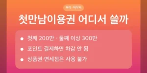 첫만남이용권 사용처, 업종별 결제 가능 여부