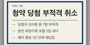 청약 당첨 부적격 취소 판단 기준
