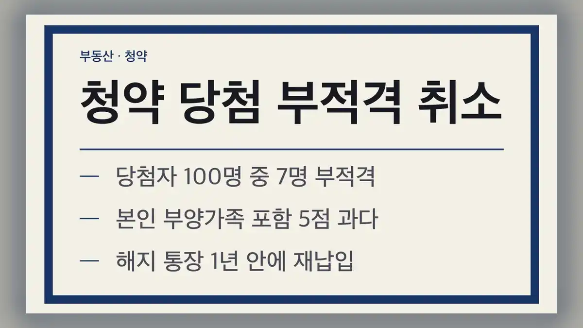 청약 당첨 부적격 취소 판단 기준