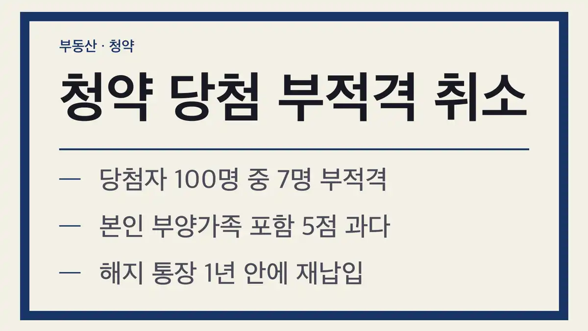 청약 당첨 부적격 취소 판단 기준