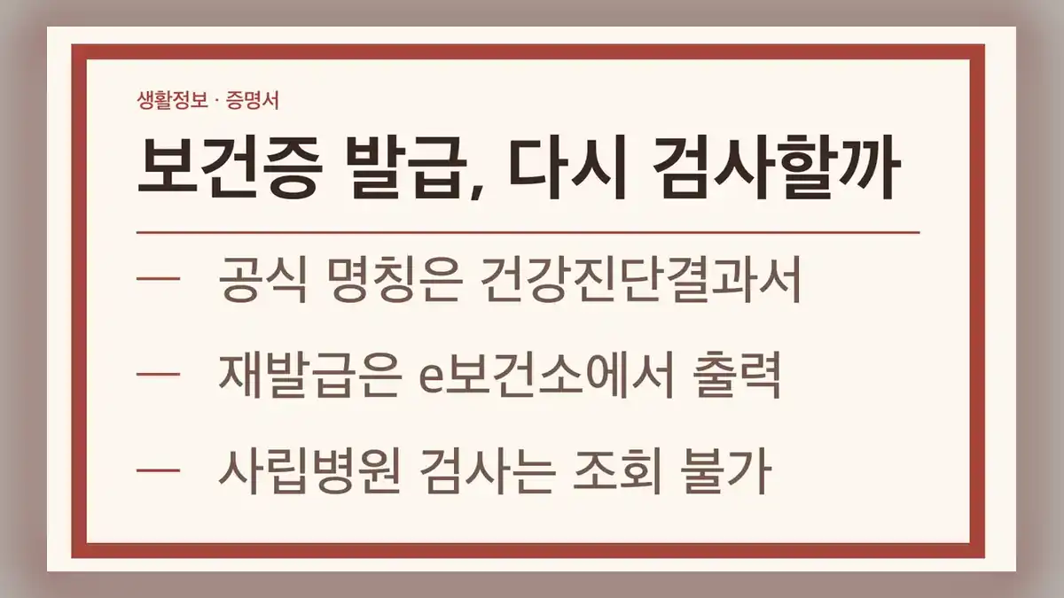 2026 보건증 발급방법, 내 상황별 처리 경로