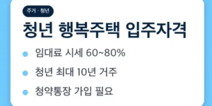 청년 행복주택 입주자격 금액 기준
