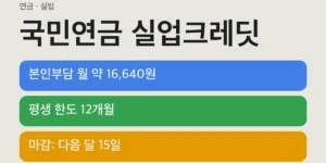 국민연금 실업크레딧 처리 5단계
