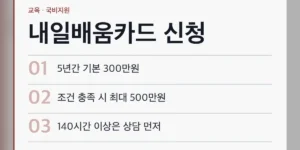 내일배움카드 신청 전 1분 자격 점검