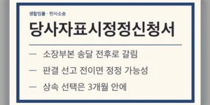 당사자표시정정신청서 필요한 상황
