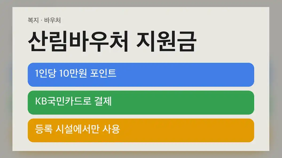 산림바우처 지원금 핵심 조건 한눈에 보기