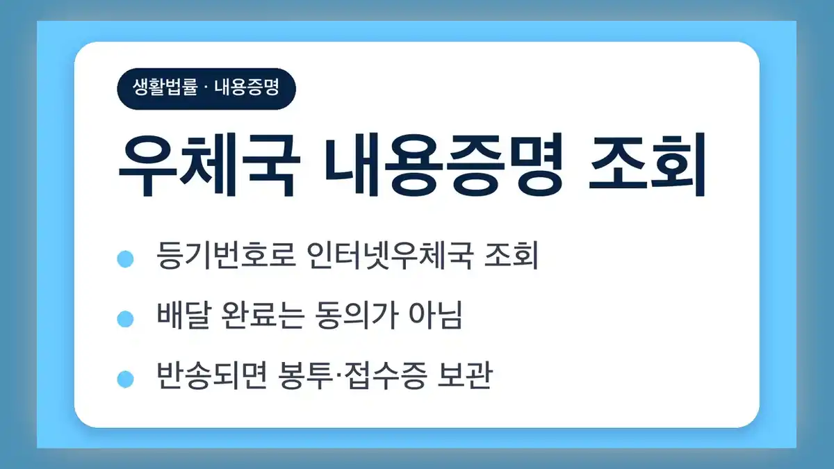 우체국 내용증명 조회: 등기번호 확인부터