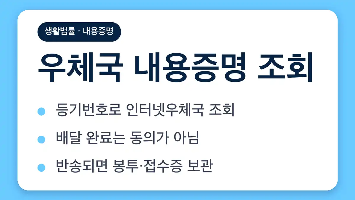 우체국 내용증명 조회: 등기번호 확인부터
