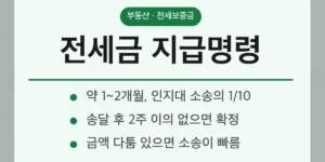 전세금반환소송 지급명령 비교표