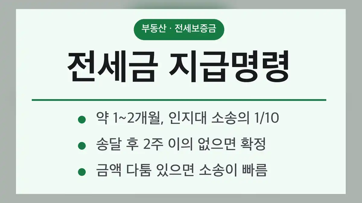 전세금반환소송 지급명령 비교표