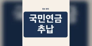 국민연금 추납 조건 빠른 판정표