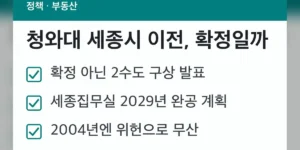 청와대 세종시 이전, 발표 내용의 정확한 범위부터 구분합니다