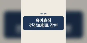 육아휴직 건강보험료 감면, 내 육아휴직 건강보험료 처리 유형 빠르게 확인하기