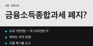 금융소득종합과세 폐지 오해 정리