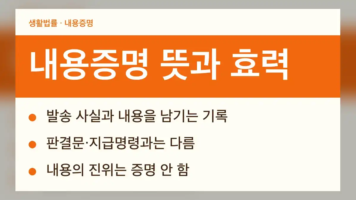 내용증명 뜻: 우체국이 증명하는 것과 증명하지 않는 것