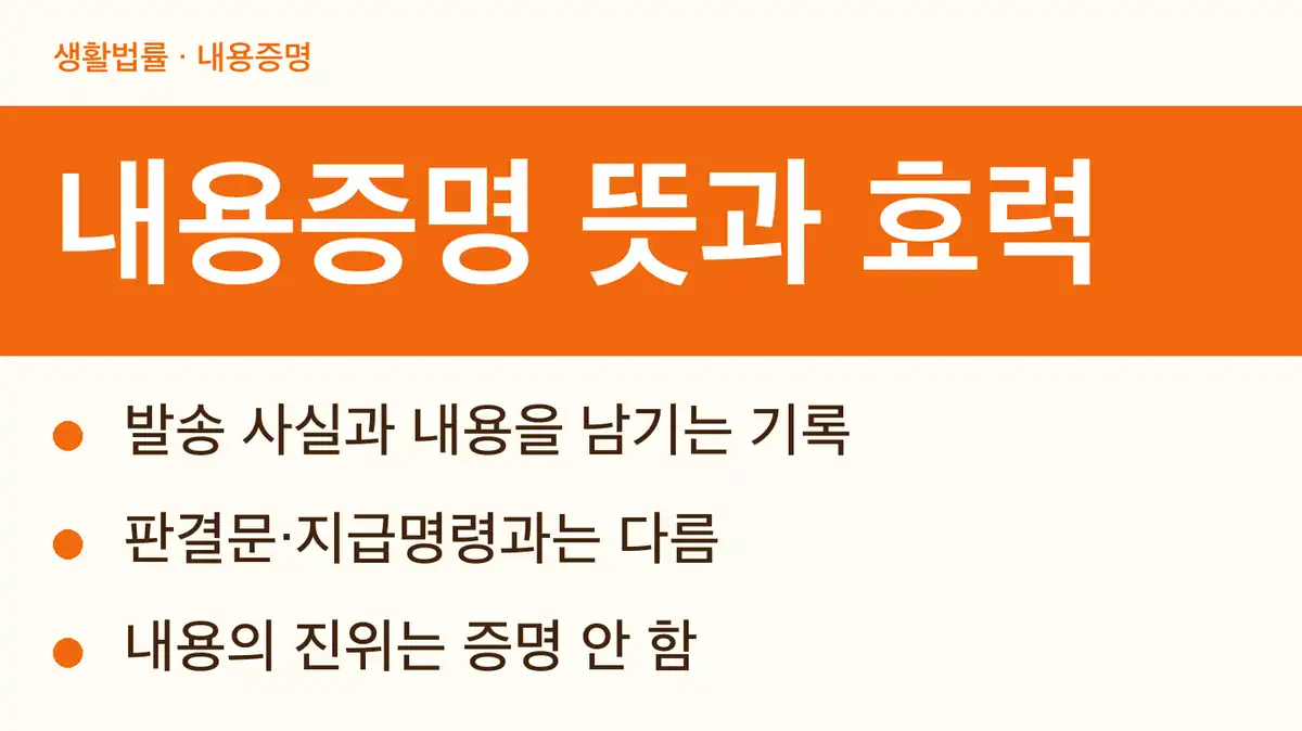 내용증명 뜻: 우체국이 증명하는 것과 증명하지 않는 것