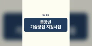 중장년 기술창업 지원사업 지원 범위 한눈에 보기