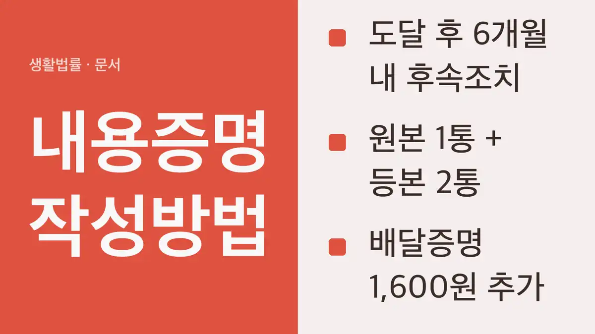 내용증명 작성방법 핵심: 네 가지를 숫자로