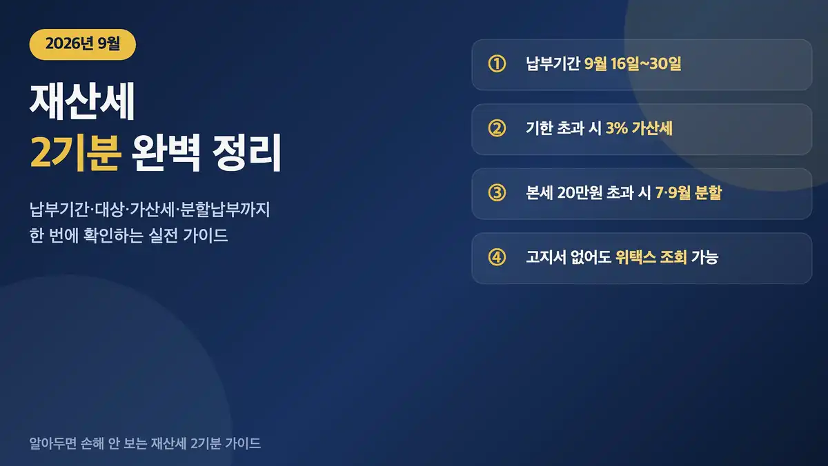 재산세 2기분 20만원 기준으로 보는 주택분 부과 방식