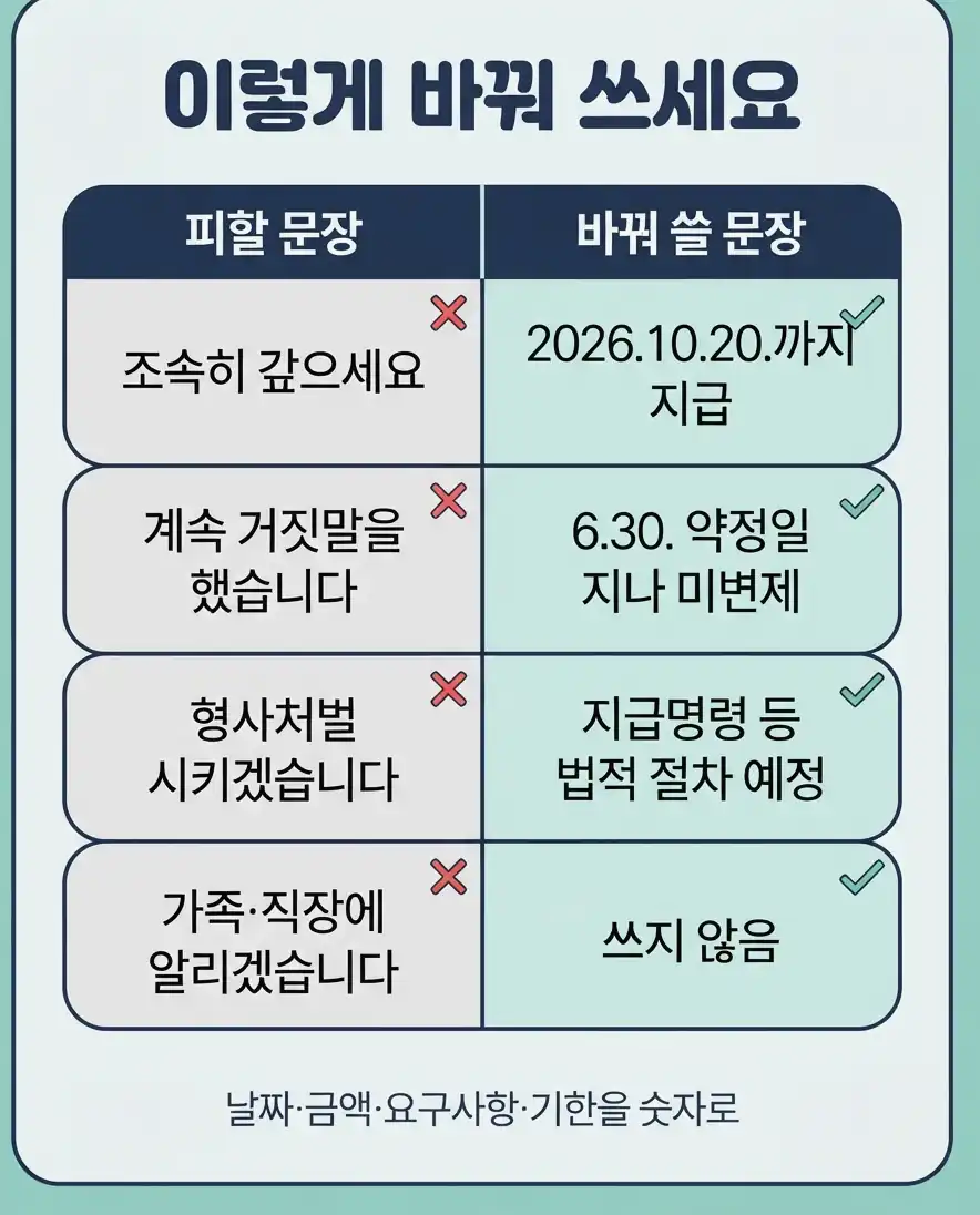 내용증명 작성방법 그대로 바꿔 쓰는 문안