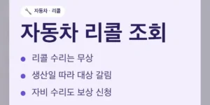 자동차 리콜 조회 사이트와 입력 정보