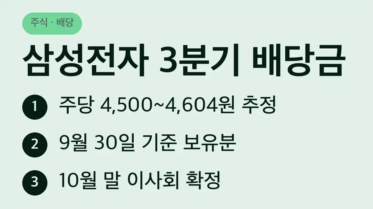 삼성전자 3분기 배당금 일정