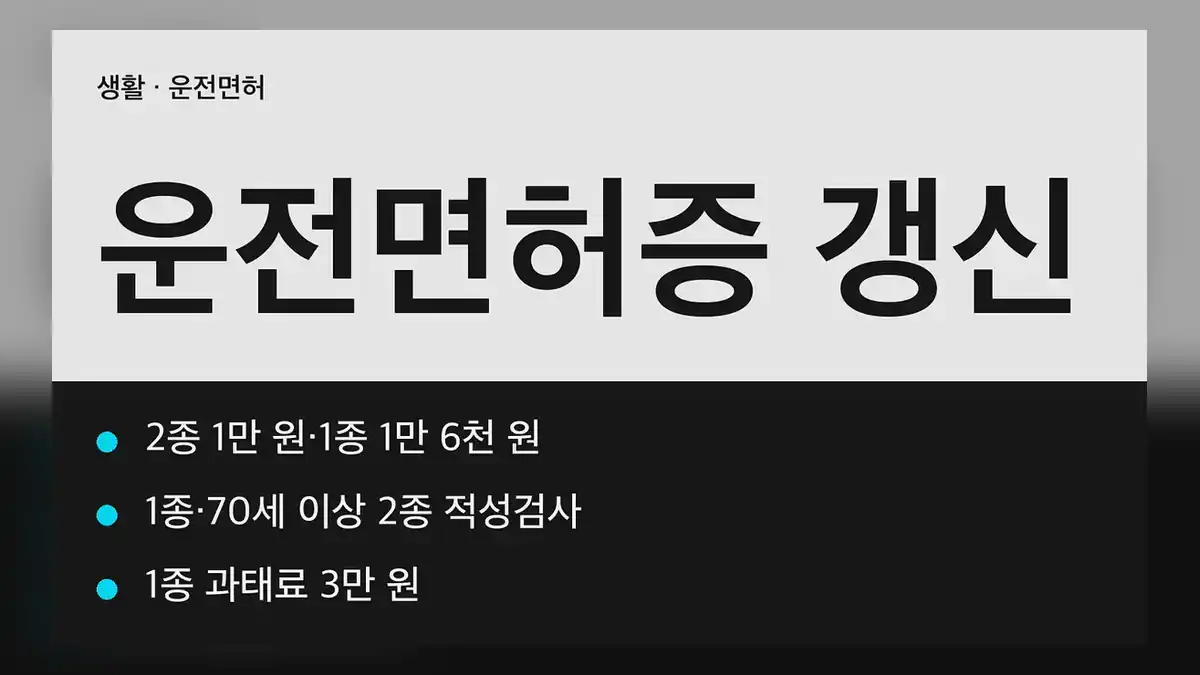 운전면허증 갱신 기간과 주기