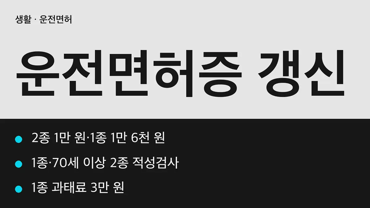 운전면허증 갱신 기간과 주기
