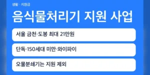 음식물처리기 지원 사업 대상 지역부터 확인하세요
