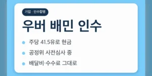 우버 배민 인수 거래 구조와 금액