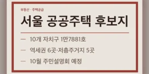 서울 공공주택 후보지, 현재 확정된 내용