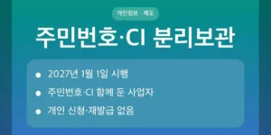 주민번호 연계정보 분리보관 핵심 요약