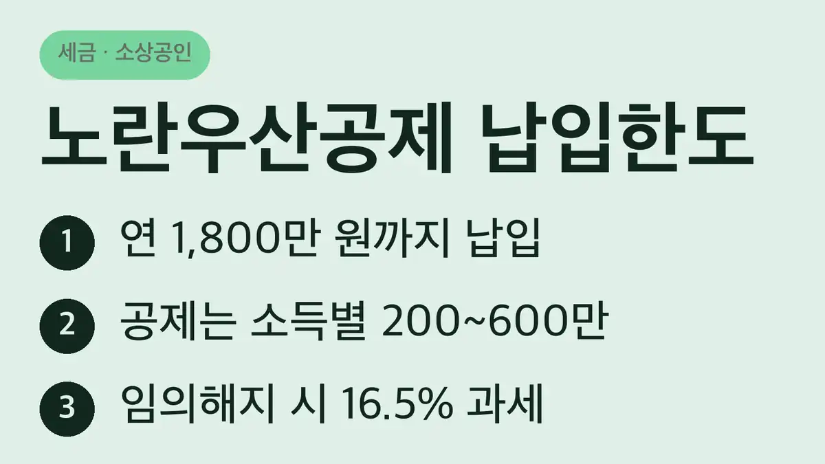 노란우산공제 납입한도 개편 내용