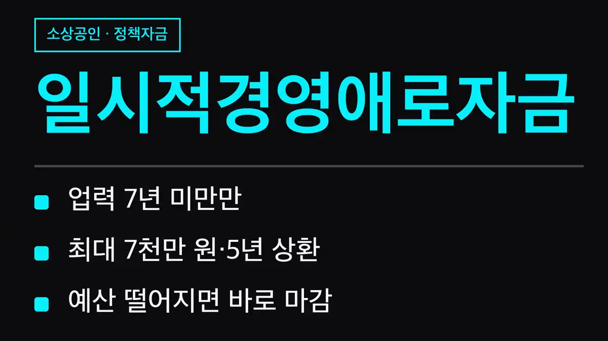 일시적경영애로자금 조건