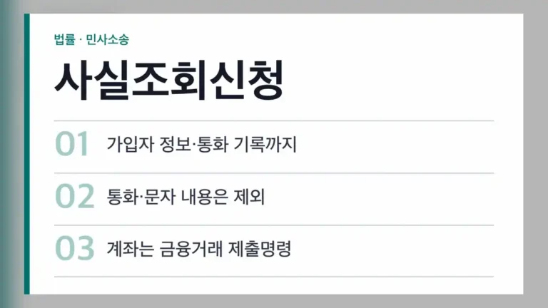 사실조회신청, 어떤 정보를 확인할 수 있나요
