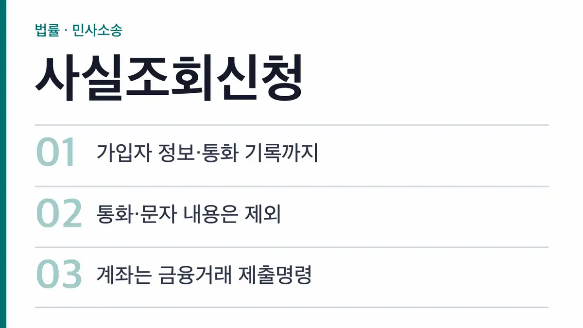 사실조회신청, 어떤 정보를 확인할 수 있나요