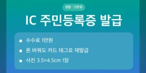 IC 주민등록증 발급 비용과 준비물