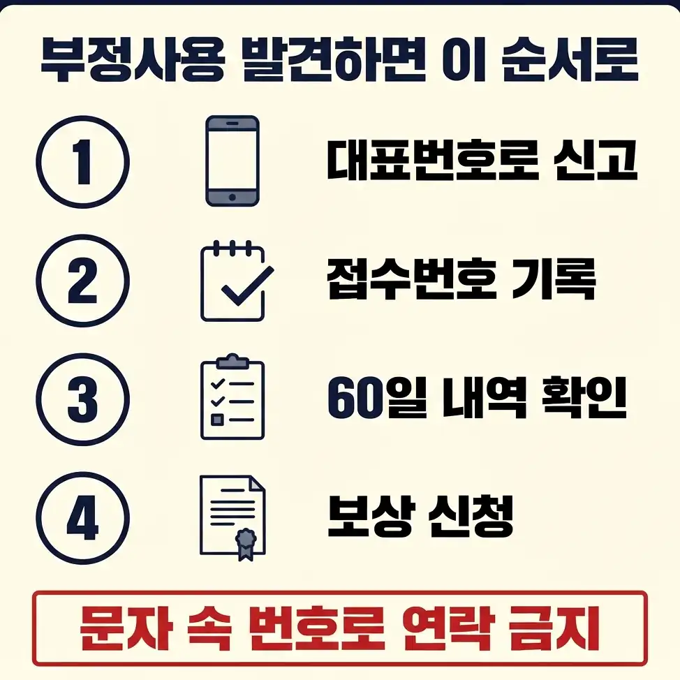 카드 부정사용 보상 보상 범위: 신고일 기준 60일
