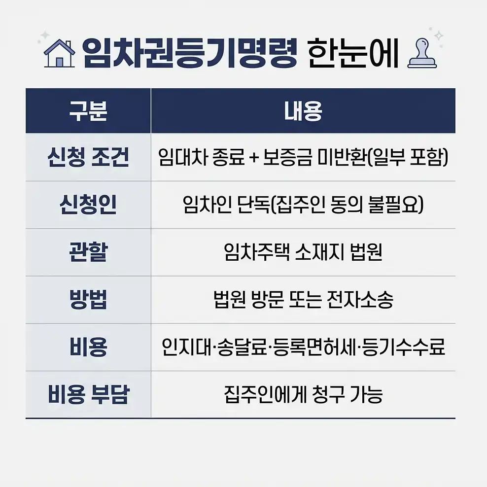임차권등기명령 신청방법 신청 순서
